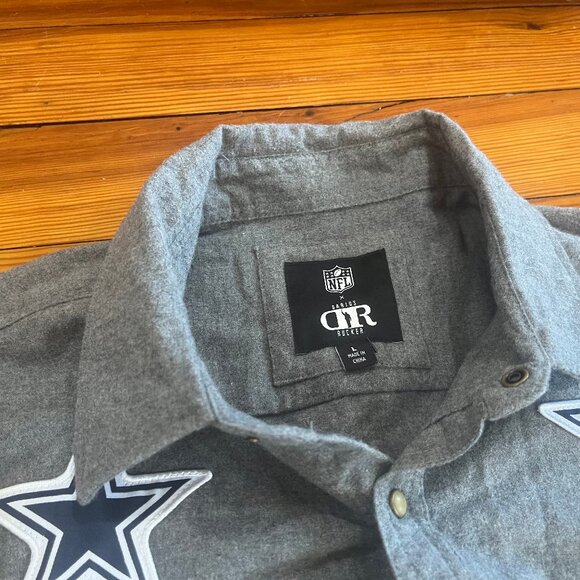 NFL Dallas Cowboys x Darius Rucker Pearl Snap Button Up Shirt Gray Men's Size L - Picture 2 of 8